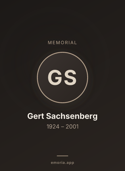Memorial portrait of Gert Sachsenberg
