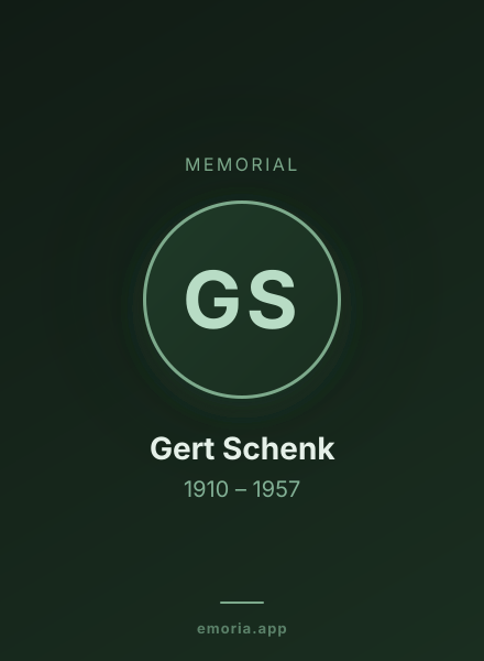 Memorial portrait of Gert Schenk