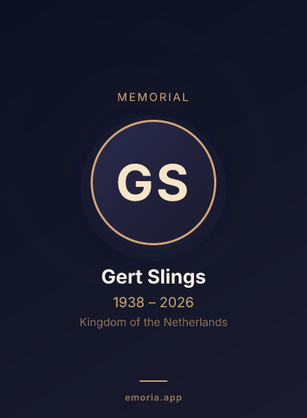 Memorial portrait of Gert Slings