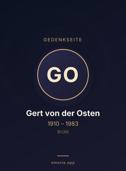 Gedenkportrait von Gert von der Osten