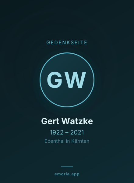 Gedenkportrait von Gert Watzke
