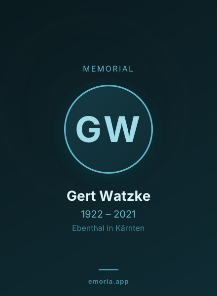 Memorial portrait of Gert Watzke