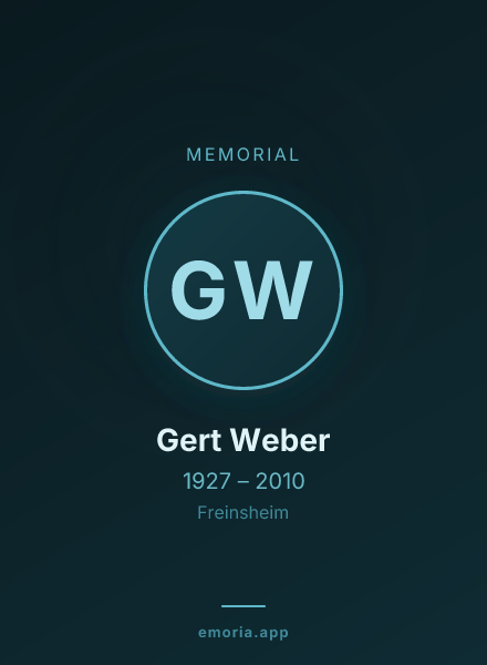 Memorial portrait of Gert Weber