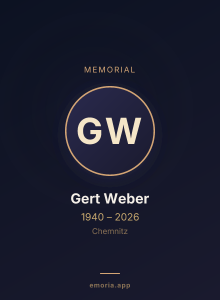 Memorial portrait of Gert Weber