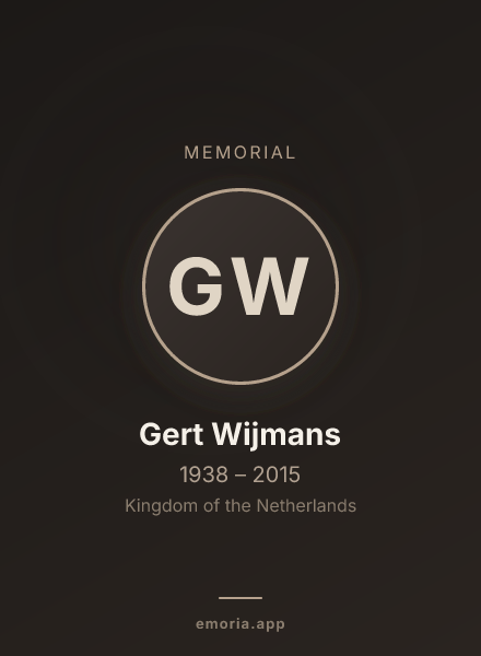 Memorial portrait of Gert Wijmans