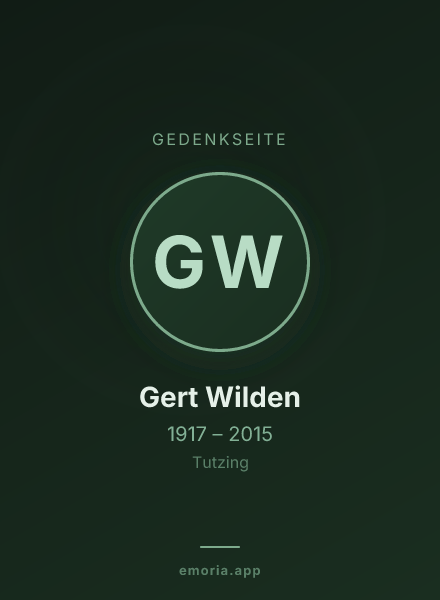 Gedenkportrait von Gert Wilden