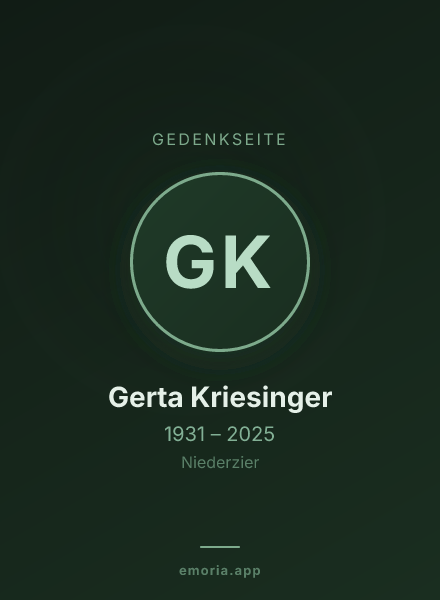 Gedenkportrait von Gerta Kriesinger