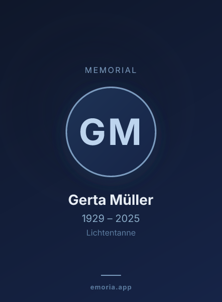 Memorial portrait of Gerta Müller