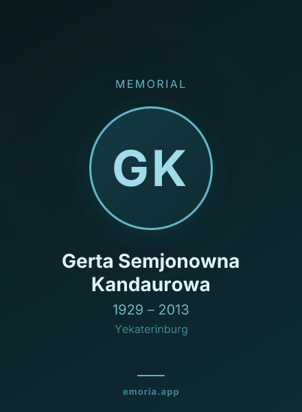 Memorial portrait of Gerta Semjonowna Kandaurowa