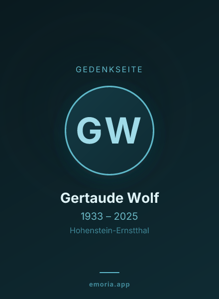 Gedenkportrait von Gertaude Wolf