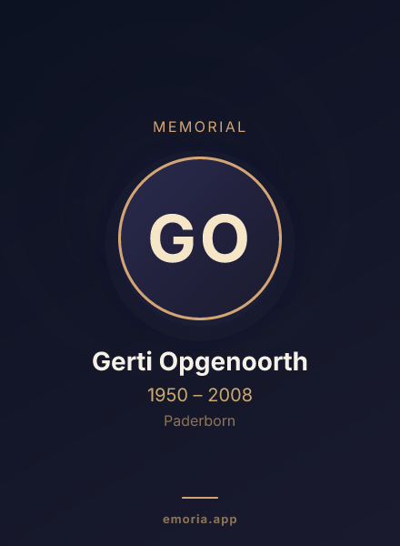 Memorial portrait of Gerti Opgenoorth