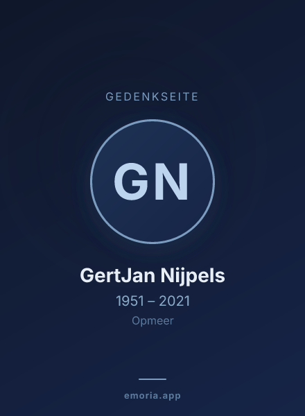 Gedenkportrait von GertJan Nijpels