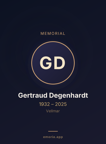 Memorial portrait of Gertraud Degenhardt