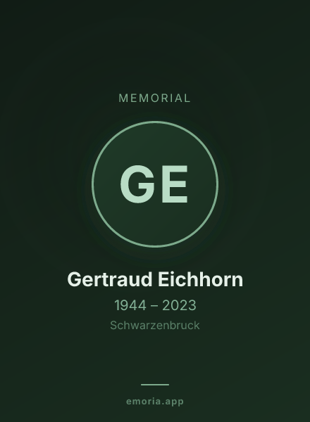 Memorial portrait of Gertraud Eichhorn