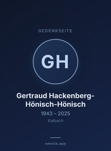 Gedenkportrait von Gertraud Hackenberg-Hönisch-Hönisch
