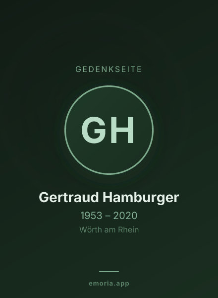 Gedenkportrait von Gertraud Hamburger