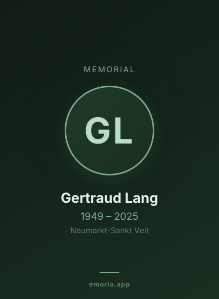 Memorial portrait of Gertraud Lang