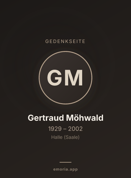 Gedenkportrait von Gertraud Möhwald