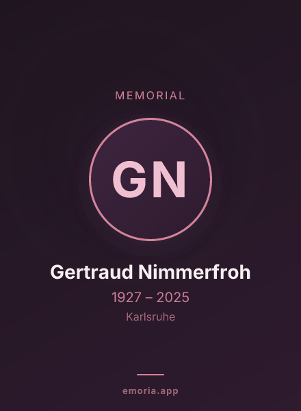 Memorial portrait of Gertraud Nimmerfroh