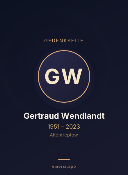 Gedenkportrait von Gertraud Wendlandt
