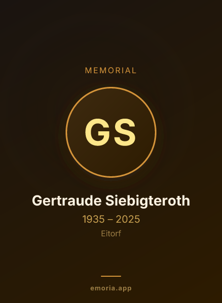 Memorial portrait of Gertraude Siebigteroth