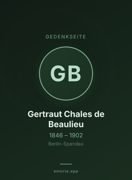 Gedenkportrait von Gertraut Chales de Beaulieu