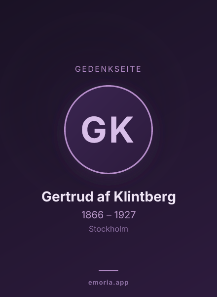 Gedenkportrait von Gertrud af Klintberg