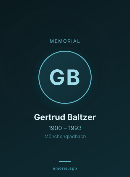 Memorial portrait of Gertrud Baltzer