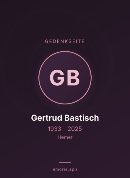 Gedenkportrait von Gertrud Bastisch