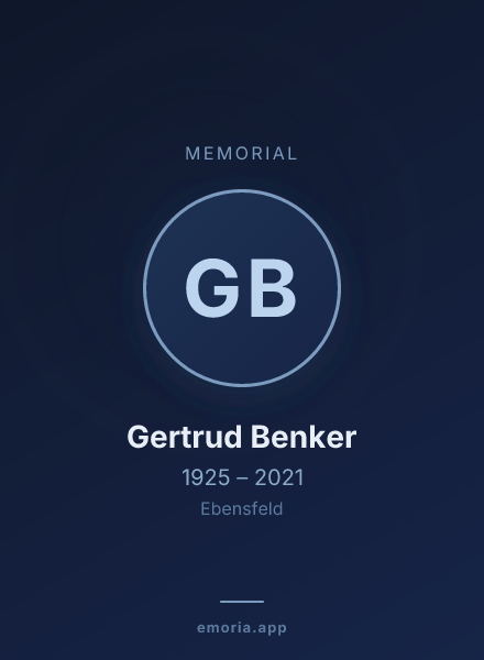 Memorial portrait of Gertrud Benker