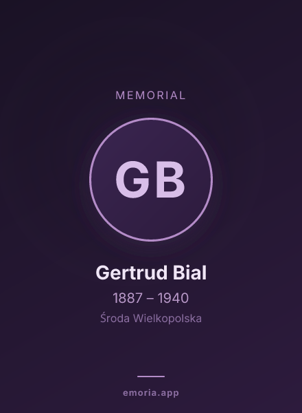 Memorial portrait of Gertrud Bial