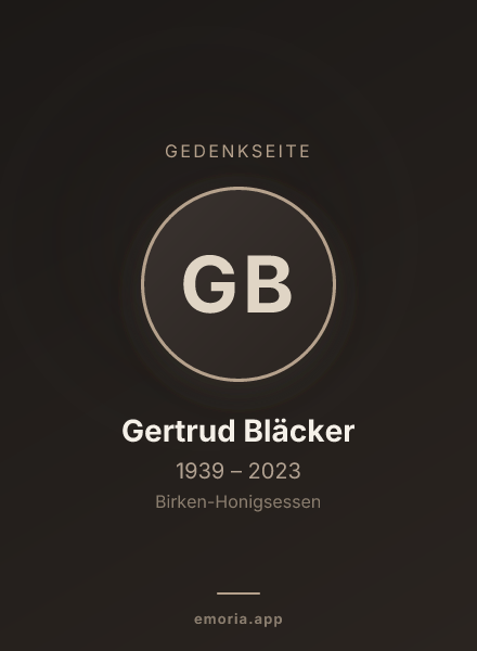 Gedenkportrait von Gertrud Bläcker