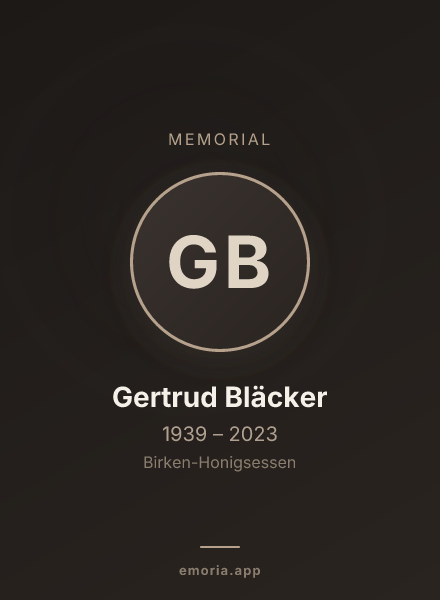 Memorial portrait of Gertrud Bläcker