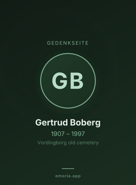 Gedenkportrait von Gertrud Boberg