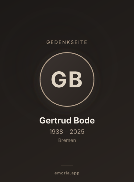 Gedenkportrait von Gertrud Bode
