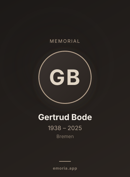 Memorial portrait of Gertrud Bode