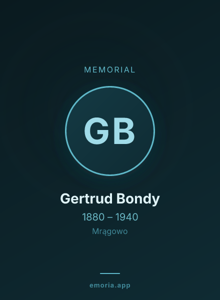 Memorial portrait of Gertrud Bondy