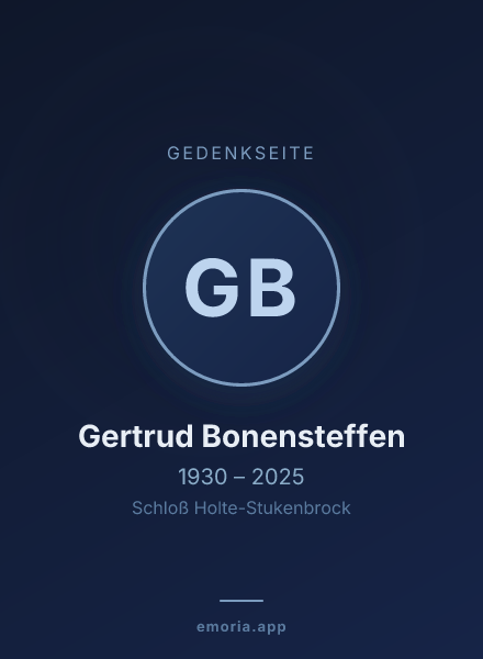 Gedenkportrait von Gertrud Bonensteffen
