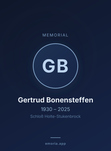 Memorial portrait of Gertrud Bonensteffen