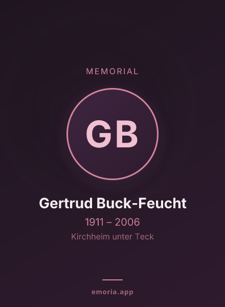 Memorial portrait of Gertrud Buck-Feucht