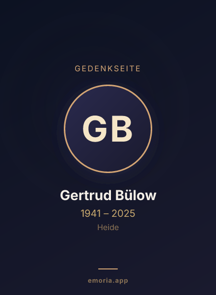 Gedenkportrait von Gertrud Bülow
