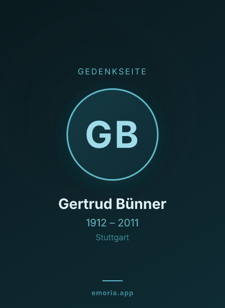 Gedenkportrait von Gertrud Bünner