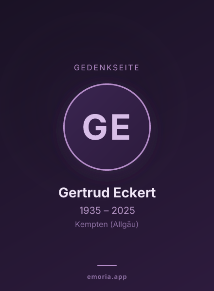 Gedenkportrait von Gertrud Eckert