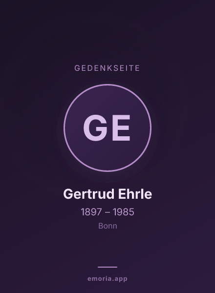 Gedenkportrait von Gertrud Ehrle