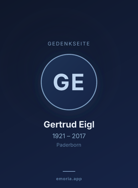 Gedenkportrait von Gertrud Eigl
