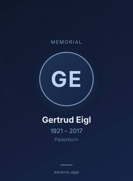 Memorial portrait of Gertrud Eigl