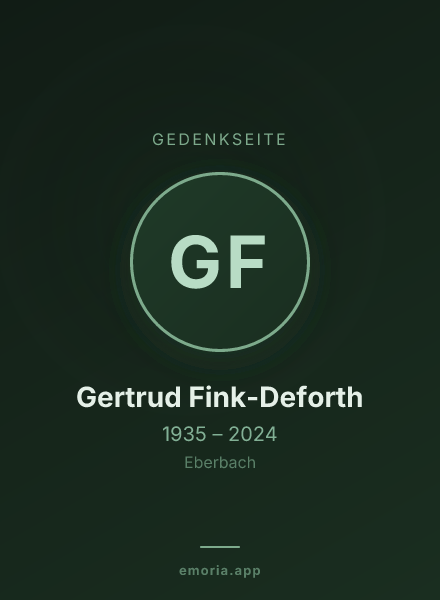 Gedenkportrait von Gertrud Fink-Deforth