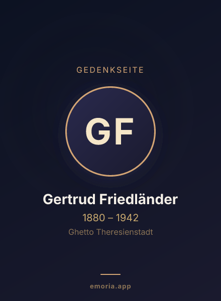 Gedenkportrait von Gertrud Friedländer