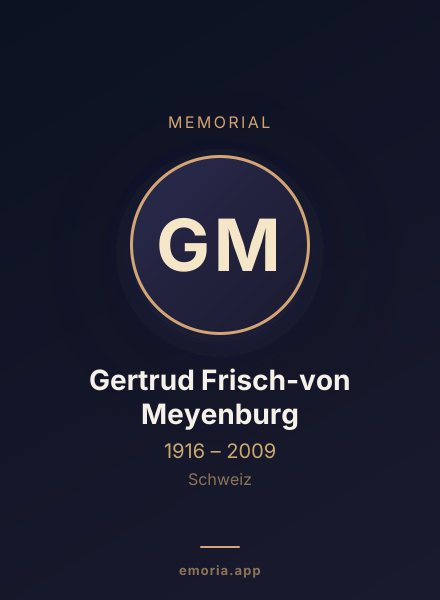 Memorial portrait of Gertrud Frisch-von Meyenburg