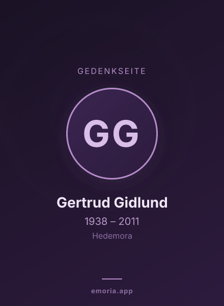 Gedenkportrait von Gertrud Gidlund